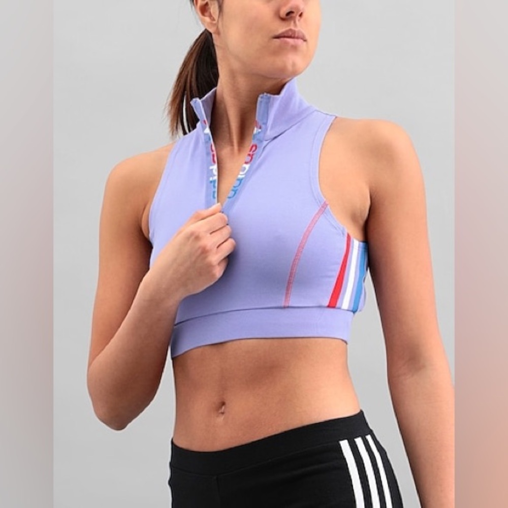 ADIDAS Lavender Zip-Up Crop Top